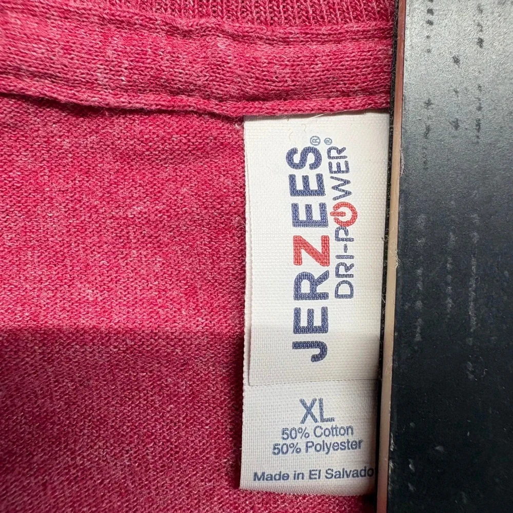 Jerzees T-Shirt Mens XL Red‎ Edna Texas American Made Graphic Tee Short Sleeve